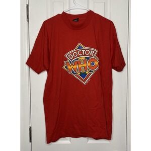 Vintage 1989 Screen‎ Stars Doctor Who Short Sleeve T-Shirt Red XL